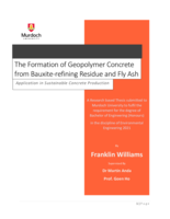 The formation of geopolymer concrete from bauxite-refining residue and fly ash: Application in sustainable concrete production