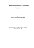 Rethinking Mabo as a clash of constitutional languages