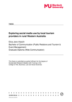 Exploring social media use by local tourism providers in rural Western Australia
