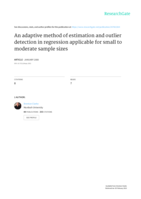 An adaptive method of estimation and outlier detection in regression applicable for small to moderate sample sizes