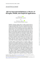 QCA in International Relations: A Review of Strengths, Pitfalls, and Empirical Applications