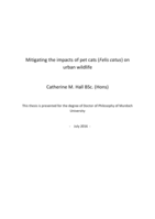 Mitigating the impacts of pet cats (Felis catus) onurban wildlife