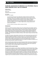 Authentic assessment of reflection in an ePortfolio: How tomake reflection more ‘real’ for students