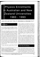 Physics enrolments in Australian and New Zealand universities 1983-1993