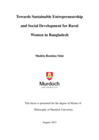 Towards sustainable entrepreneurship and social development for rural women in Bangladesh