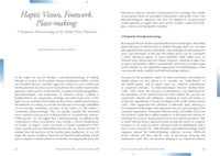 Haptic vision, footwork, place-making: A peripatetic phenomenology of the mobile phone pedestrian