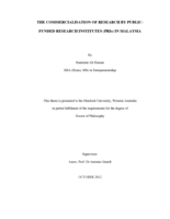 The commercialisation of research by public-funded research institutes (PRIs) in Malaysia