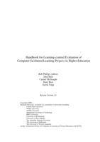 Handbook for Learning-centred evaluation of Computer-facilitated learning projects in higher education