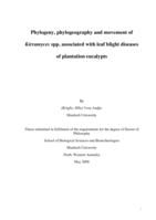 Phylogeny, phylogeography and movement of Kirramyces spp. associated with leaf blight diseases of plantation eucalypts