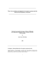 Water stress and disease development in Eucalyptus marginata (jarrah) infected with Phytophthora cinnamomi