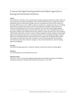 Constructively aligned teaching methods and students’ approaches to learning and motivational orientations
