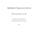 Sporulation of Stagonospra nodorum
