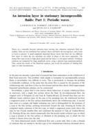 An intrusion layer in stationary incompressible fluids: Part 1: Periodic waves