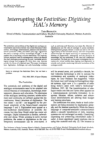 Interrupting the festivities: Digitising HAL's memory