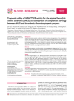 Prognostic utility of ADAMTS13 activity for the atypical hemolytic uremic syndrome (aHUS) and comparison of complement serology between aHUS and thrombotic thrombocytopenic purpura