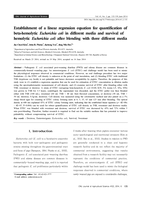 Establishment of a linear regression equation for quantification of beta-hemolytic Escherichia coli in different media and survival of hemolytic Escherichia coli after blending with three different media