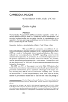 Cambodia in 2008: Consolidation in the Midst of Crisis