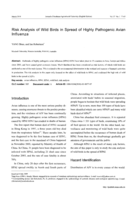 Risk analysis of wild birds in spread of highly pathogenic avian influenza
