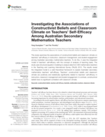 Investigating the associations of constructivist beliefs and classroom climate on teachers' self-efficacy among Australian secondary mathematics teachers