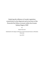 Exploring the influence of woody vegetation connectivity on the dispersal and occurence of the Powerful Owl (Ninox strenua) within the greater Sydney Region, NSW