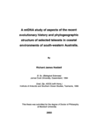 A mtDNA study of aspects of the recent evolutionary history and phylogeographic structure of selected teleosts in coastal environments of south-western Australia