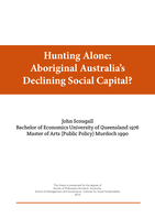 Hunting alone: Aboriginal Australia's declining social capital
