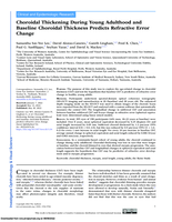Choroidal thickening during young adulthood and baseline choroidal thickness predicts refractive error change