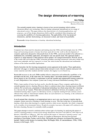 The design dimensions of e-learning