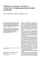 Alkylation of quinones: Formation of cyclopropyl-1,4 naphthoquinones and related compounds