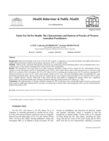 Taoist Tai Chi for health: The characteristics and patterns of practice of Western Australian practitioners