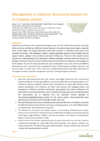 Management of soilborne Rhizoctonia disease risk in cropping systems
