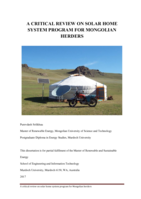 A critical review on solar home system program for Mongolian herders