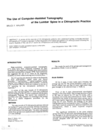 The use of CAT scans of the lumbar spine in a chiropractic practice