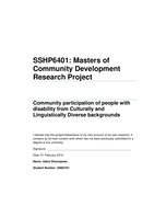 Community participation of people with disability from culturally and linguistically diverse backgrounds