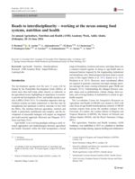 Roads to interdisciplinarity – working at the nexus among food systems, nutrition and health