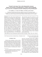 Vitamin E and omega-3 fatty acids independently attenuate plasma concentrations of proinflammatory cytokines and prostaglandin E in lipopolysaccharide-challenged growing–finishing pigs