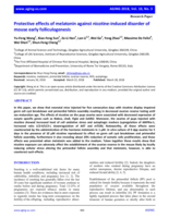 Protective effects of melatonin against nicotine-induced disorder of mouse early folliculogenesis