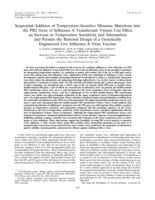 Sequential addition of temperature-sensitive missense mutations into the PB2 gene of influenza A transfectant viruses can effect an increase in temperature sensitivity and attenuation and permits the rational design of a genetically engineered live influenza A virus vaccine