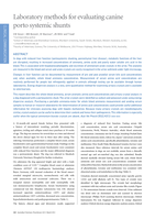 Laboratory methods for evaluating canine portosystemic shunts