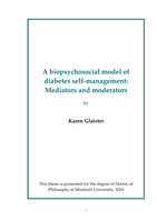 A biopsychosocial model of diabetes self-management: mediators and moderators