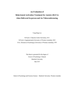 An evaluation of behavioural activation treatment for anxiety (BATA) when delivered In-person and via videoconferencing