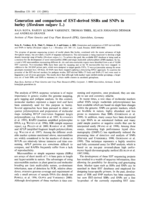 Generation and Comparison of EST-Derived SSRs and SNPs in Barley (Hordeum Vulgare L.)