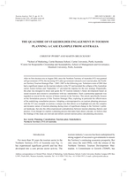 The quagmire of stakeholder engagement in tourism planning: A case example from Australia