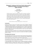 Pedagogical, institutional and human factors influencing thewidespread adoption of educational technology inhigher education
