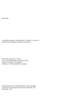 Combining qualitative and quantitative methods in a study of inquiry-based computer learning environments