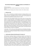 Decentralized wastewater treatment systems and utilization of nutrients