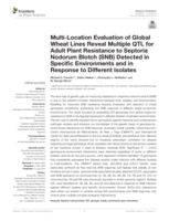 Multi-Location Evaluation of Global Wheat Lines Reveal Multiple QTL for Adult Plant Resistance to Septoria Nodorum Blotch (SNB) Detected in Specific Environments and in Response to Different Isolates