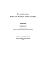 Everyone is unique: Dealing with diversity in genetic counselling