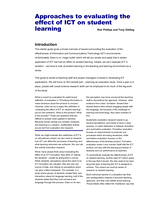 Approaches to evaluating the effect of ICT on student learning