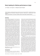 Early feeding for lifetime performance of pigs